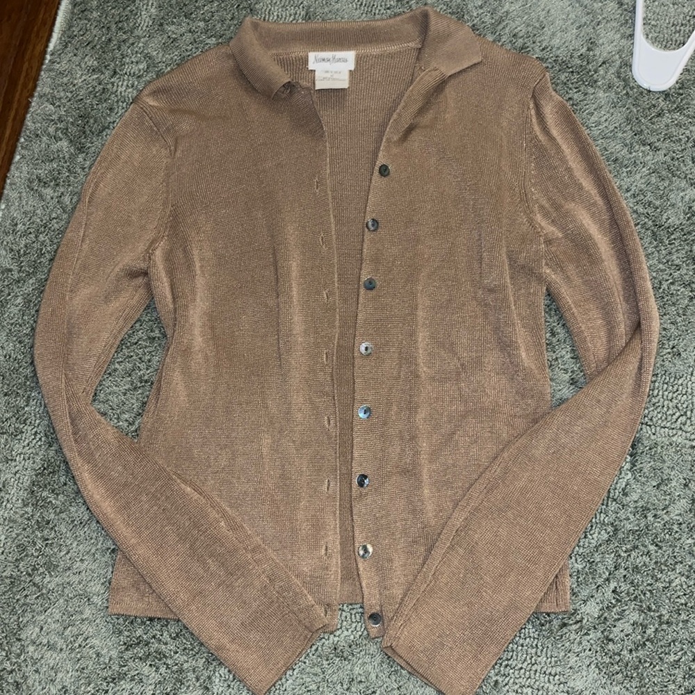 Vintage Neiman Marcus 100% silk cardigan/ button up shirt